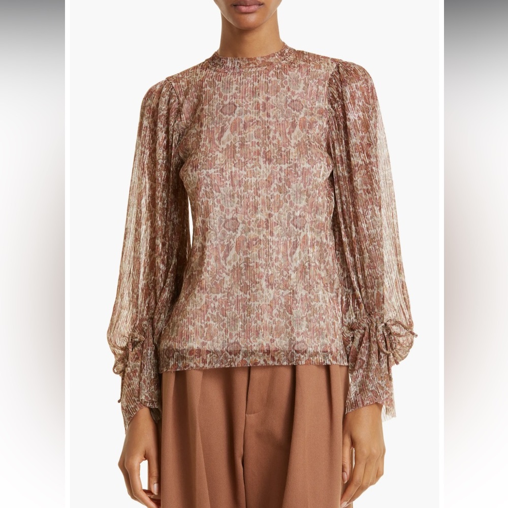 NWOT Ted Baker Missiy Gold Thread Blouse, Size 2